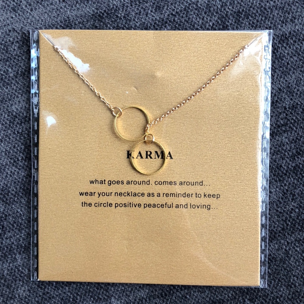 14k gold dipped karma circle necklace